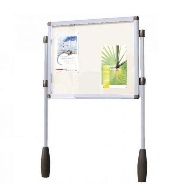 Vitrine sur piétement pour extérieur anodisé - format 18 x A4 - Marque Rolléco_0