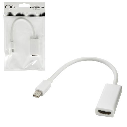 Adaptateur câble mini DisplayPort mâle vers HDMI femelle - TIKOO CG-292 - 0,1 m - Blanc_0