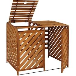 Décoshop26 - Abri de poubelles extérieur conteneurs à ordures jusqu'à 4 bacs 112x63x96 en bois certifié FSC marron 04_0005615 - marron 3000619632699_0