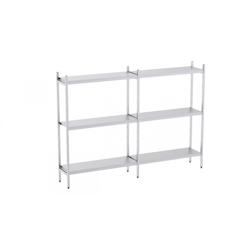 Distform Rayonnage en Acier Inoxydable Linéaires 3090 à 3920 mm 3 Niv P400 Acier inoxydable 3920x400x400x1800mm - 651637307712_0