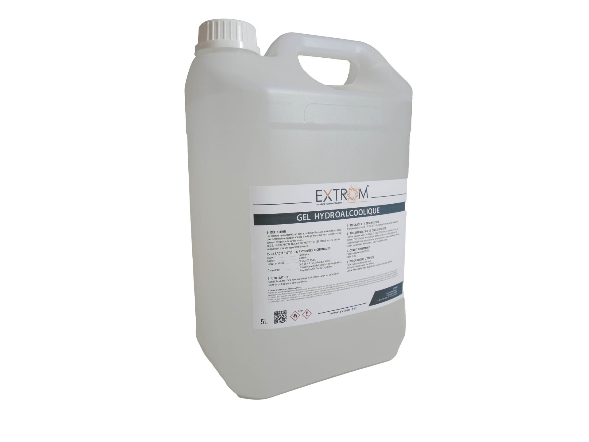 Gel hydroalcoolique - Formulation OMS - Disponible en 500ml, 5L et 30L_0