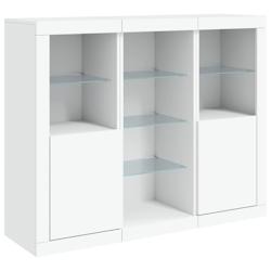 Helloshop26 - Buffet bahut commode armoire meuble de rangement organisateur cuisine salle de séjour salon avec lumières LED 3 pcs 02_0037199 - 30002_0