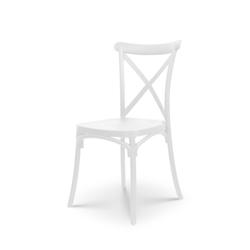 Kosmi Chaise blanche style BISTROT en résine polypropylène - 3760301697336_0