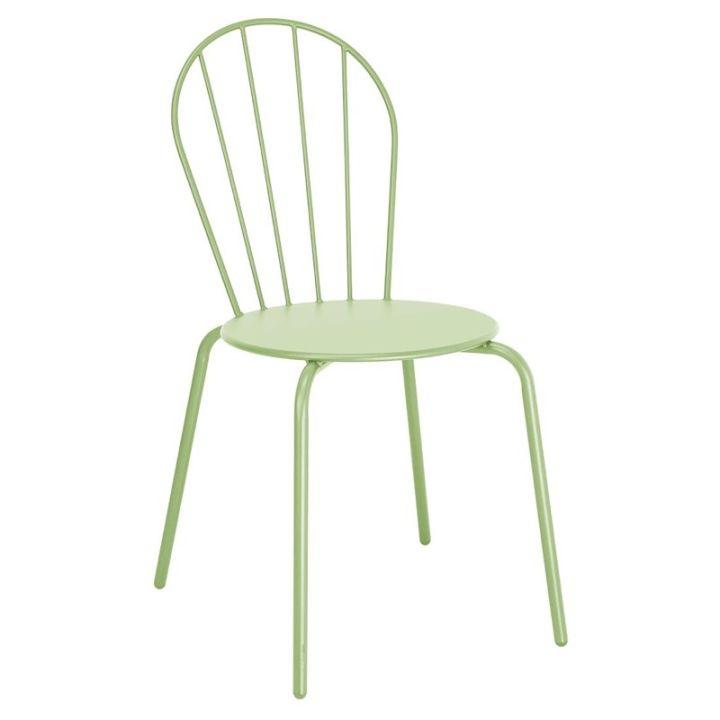 Lot de 4 chaises empilables vert clair, ADELINE_0