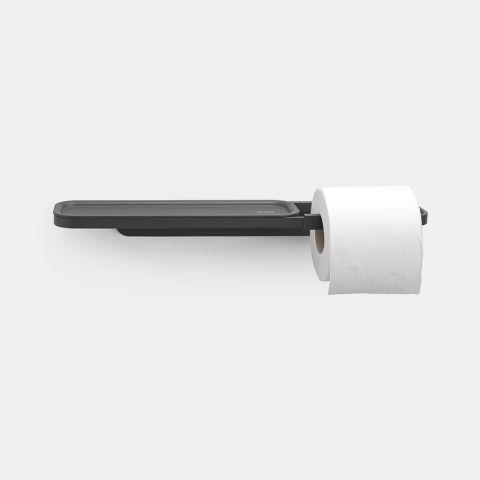 Porte-rouleau de papier hygiénique avec étagère MindSet Mineral Infinite Grey - Mains libres et design contemporain_0