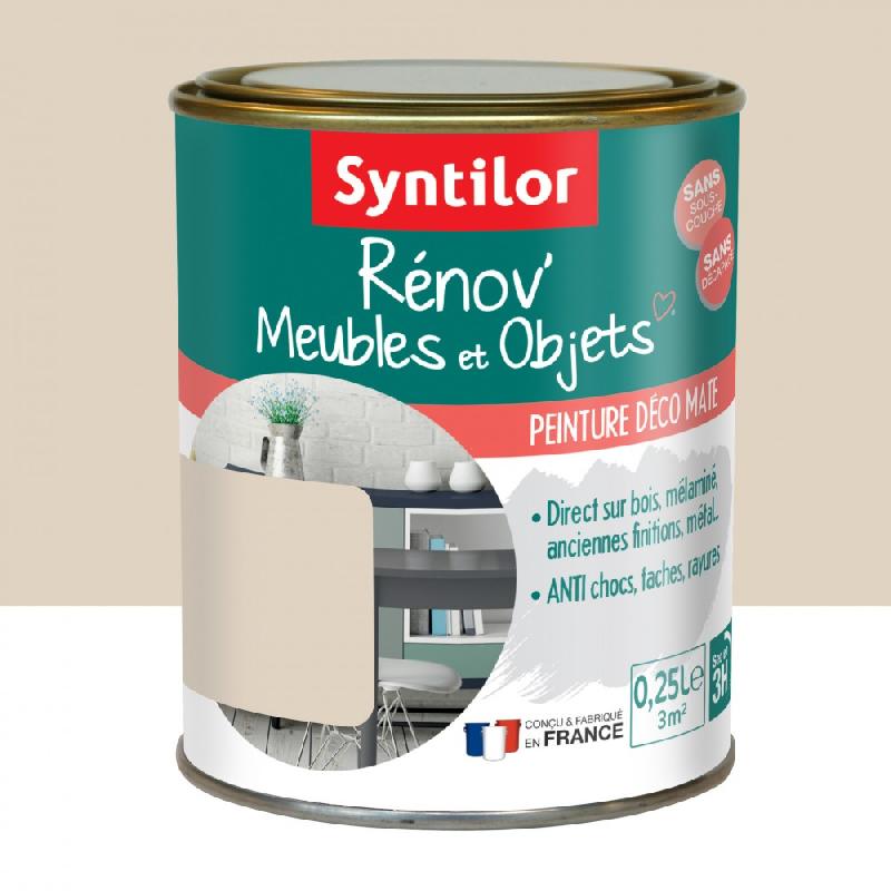 Peinture meuble et boiserie SYNTILOR beige poudré mat - 250 ml - sans sous-couche, couvrante et résistante_0