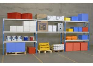 Rayonnage semi-lourd EPSIVOL - 2 ou 3 niveaux de stockage avec platelages grillagés et double porte cadenassable_0