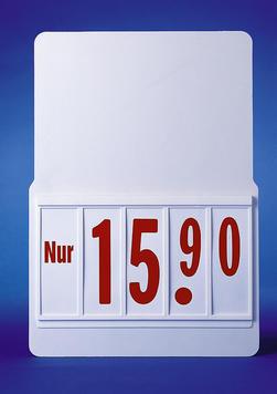 Porte-étiquette double face en polystyrène - À insérer dans des cadres A3 - Rouge sur blanc_0