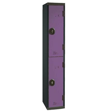 VESTIAIRE MÉTALLIQUE 2 CASES L.30 CM ANTHRACITE ET LILAS