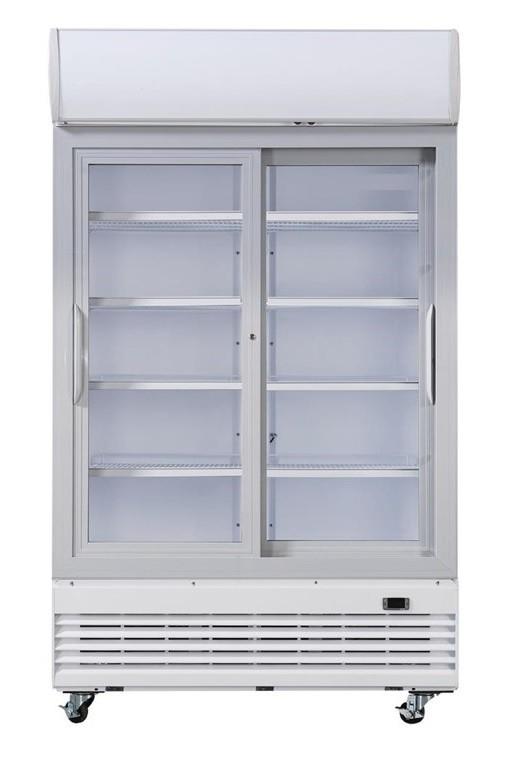 Vitrine réfrigérée 2 portes coulissantes 950 litres avec roulettes - gaz écologique r290_0