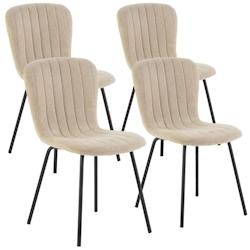 VS Venta-stock Pack 4 chaises Lucky recouvertes de tissu beige - beige polyester I22089_0