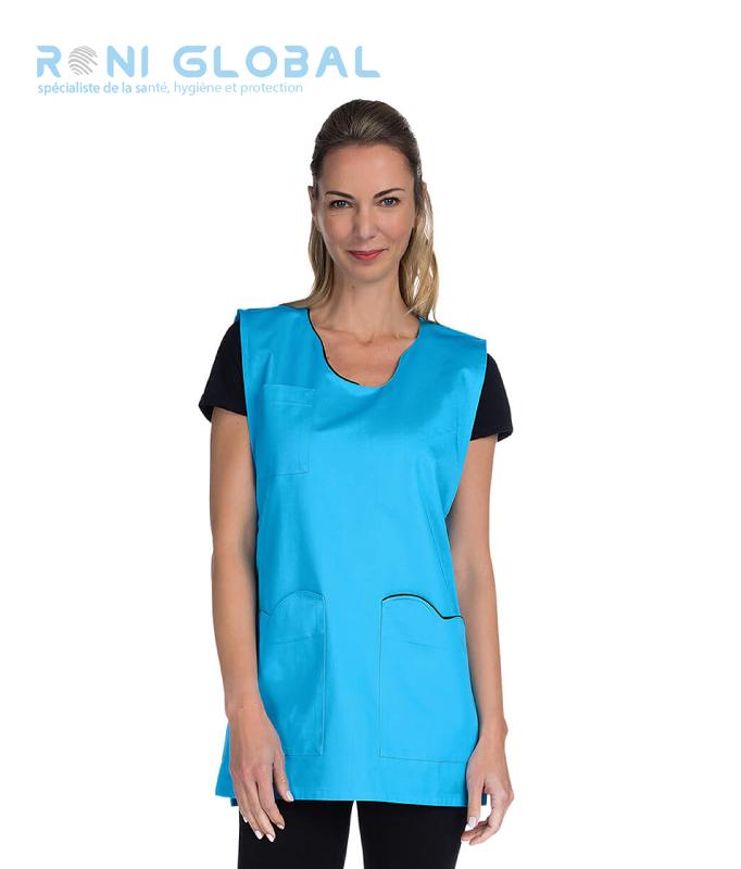 Chasuble de travail femme en coton et polyester - 3 poches - AZALEE REMI CONFECTION - Réf : R-2832_0