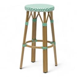 Bistromania Tabouret de bar RIVOLI - Vert clair et Blanc - EA139_0