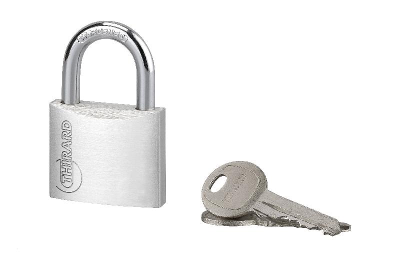 Cadenas à clé Thirard - Aluminium massif 40mm - Anse acier cémenté - Double arage - Garantie 10 ans_0