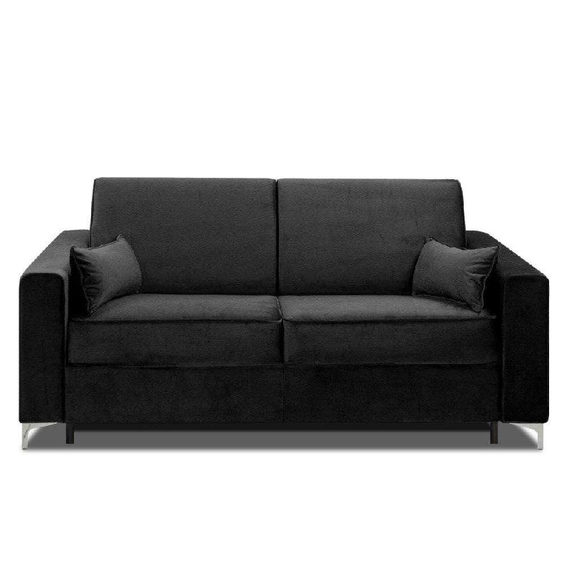 CANAPÉ CONVERTIBLE EXPRESS JACKSON MATELAS 160CM COMFORT BULTEX® 12CM SOMMIER LATTES CUIR VACHETTE GRIS GRAPHITE_0