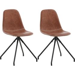 Chaise pivotante en polyuréthane Polar (Lot de 2) Venture Home - marron 3700866352820_0
