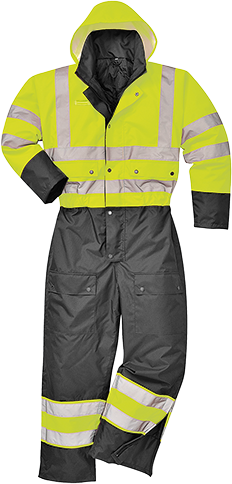 Combinaison contrast hi-vis matelassée jaune noir s485, l_0