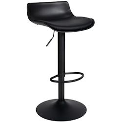 Décoshop26 - Tabouret de bar x1 avec repose-pieds hauteur réglable desing moderne en PVC noir et métal noir 10_0004536 - noir 3000252161464_0
