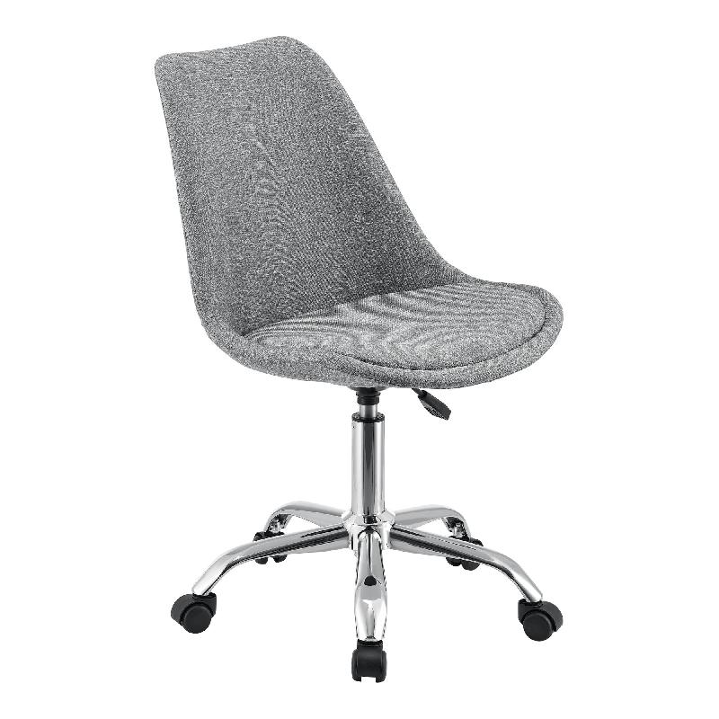 FAUTEUIL CHAISE SIÈGE DE BUREAU REMBOURRÉ 5 ROULETTES ROTATIF À 360° ET RÉGLABLE EN HAUTEUR MÉTAL GRIS CLAIR 03_0004995_0