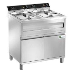 Friteuse Électrique 24L Double sur coffre Tri 400V avec Robinet et Relais de Puissance  - FRF212C_0