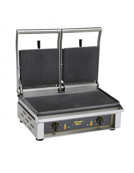 Grill panini roller grill double plaque en fonte rainurée électrique - ppangm_0