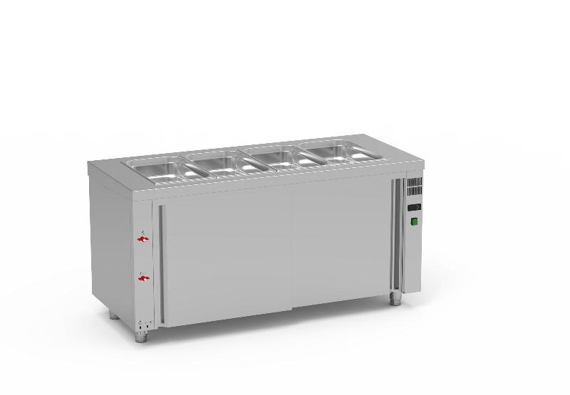 Meuble à eau avec réserve chaude 4gn1/1-200 - 1600x700x850 bain-marie - SIBMR-160_0