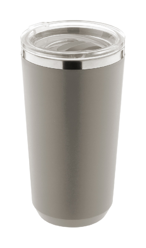 Mug thermos - isotherme en acier inoxydable à double paroi - 500 ml - couleur gris_0