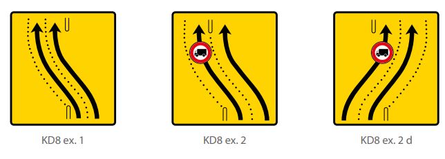 Panneau Type KD8 - Changement de chaussée (Type basculement ou dévoiement)_0