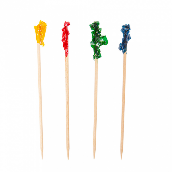PIQUES DÉCORATIVES COCKTAILS COULEURS 6.5 CM BOIS - LOT DE 1000 - AZ BOUTIQUE - DÉCORATION