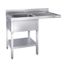 Plonge lave-vaisselle inox 1 bac 1200x600 mm avec égouttoir à droite PREMIUM - GOLDINOX - inox 3701770816439_0