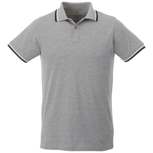 Polo tipping manches courtes homme Fairfield - 100% coton, maille piquée 180 g/m², col et poignets en tricot plat_0