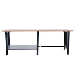 PROREGAL Etabli BUFFALO WOOD | HxLxP 86,5x260x75cm | Capacité de Charge 1000kg | Anthracite - noir métal PR_RS157-85_0