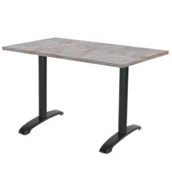 Restootab - Table 160x80cm - modèle Bazila gris rouille - gris TB-BZ2RC-16080M-GR.ROU_0