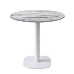 Restootab - Table Ø70cm - modèle Round blanc chêne islande - marron TB-ROU1-R70M-CH.ISL_0