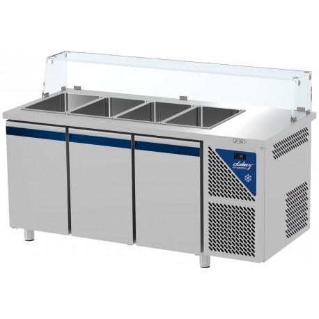 Saladette positive +4/+10°c - 4 gn 1/1 - 460 l - 3 portes pleines - prof. 700 - dalmec - sal703c-2_0