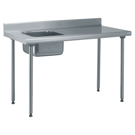 TABLE INOX DU CHEF ADOSSÉE LONGUEUR 1200