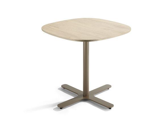 Table Gune plateau mélaminé pied croix acier_0