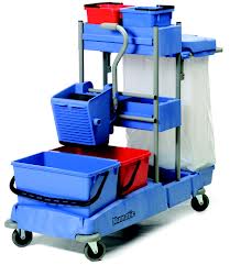 Vcn1414 - Chariot de ménage lavage compact Numatic avec seaux de rangement et collecteur universel_0