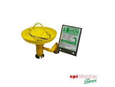6028evo - Rince-œil de table pour laboratoires - Epitécnica - Lave-yeux avec pulvérisateurs inox et récupérateur plastique_0