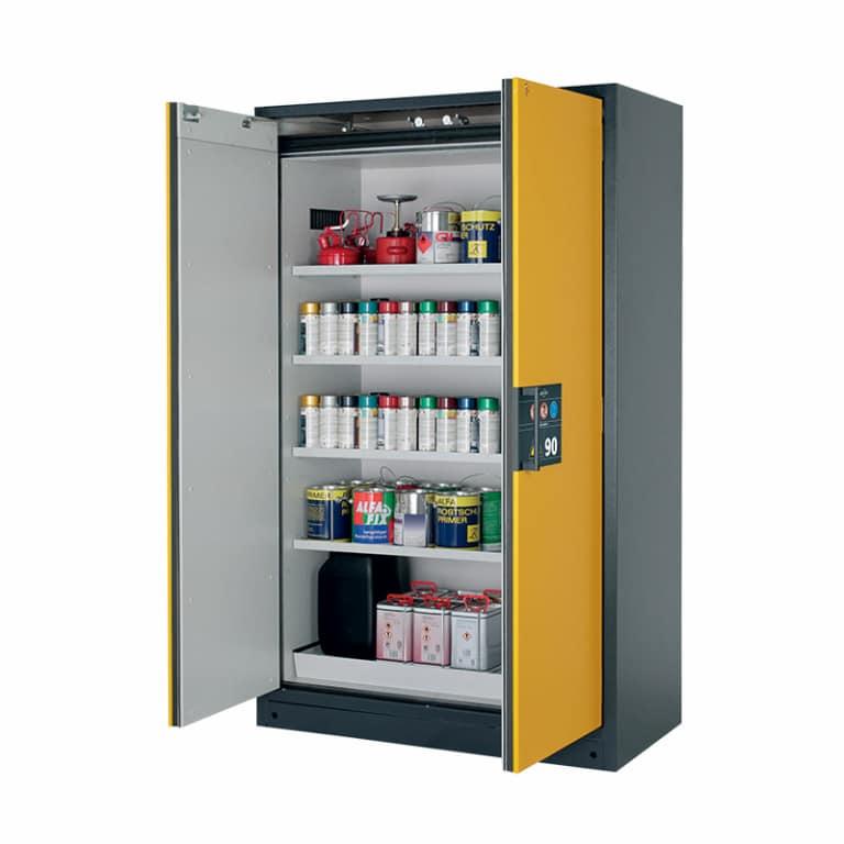 Armoire de sécurité en acier double paroi pour le stockage de produits inflammables coupe-feu 90 minutes_0