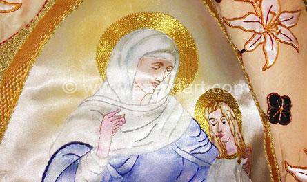 Bannière de Sainte-Anne - peinture et broderie avec détails à la main_0