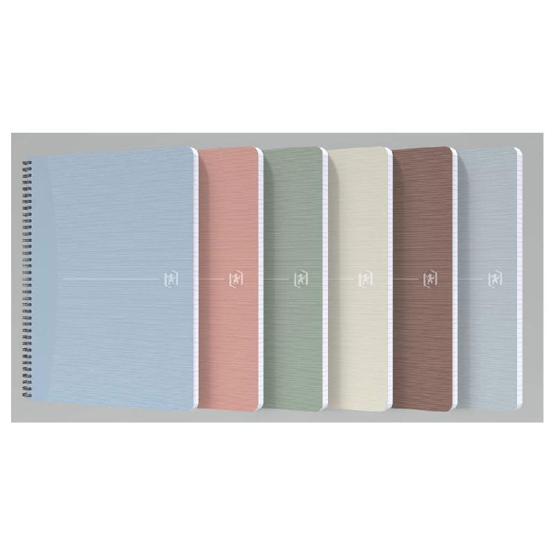 CAHIER A DOUBLE SPIRALE OXFORD MY REC'UP A4 COLORIS ASSORTIES - 5X5 - 100 PAGES - LOT DE 5