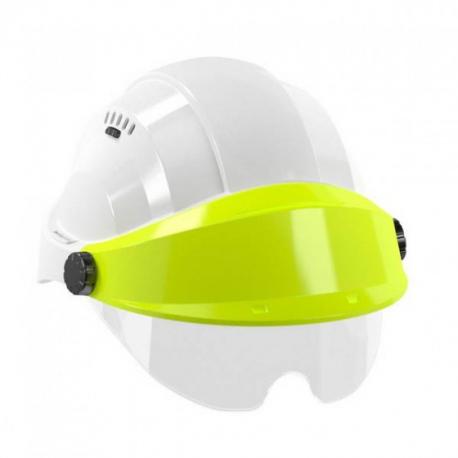 Casque de chantier Orizon Blanc avec visière jaune fluo + lunettes Taliaplast | 563717_0