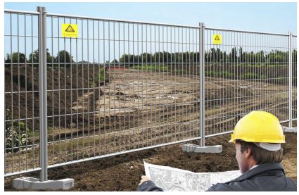 Clôture de chantier temporaire pré-galvanisé disponible en location - Dimension 3,50 m x 2 m_0