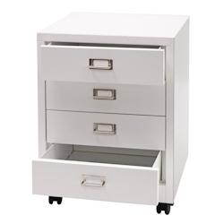 Décoshop26 - Caisson à tiroirs meuble de bureau 55 x 40 x 41 cm 4 tiroirs en acier blanc 04_0008266 - blanc 3000262513727_0