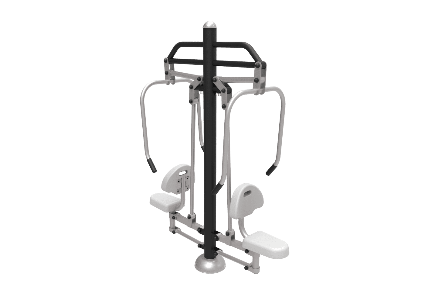 Element chest press JSA003N - Appareil de fitness de plein air en acier galvanisé avec poignées en caoutchouc thermoplastique_0