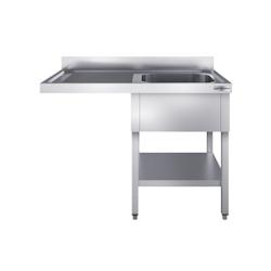 GGM Gastro Plonge Inox 1 bac avec passage lave-vaisselle - P 700 - GGM longueur 1200mm - 4063326195542_0
