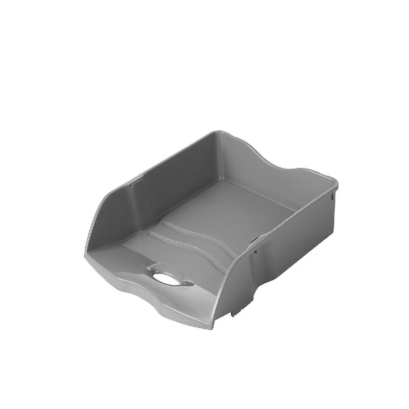 HAN Lot de 6 Corbeille à courrier Re-LOOP, A4+, en polypro, coloris gris foncé - gris plastique 10298-991_0