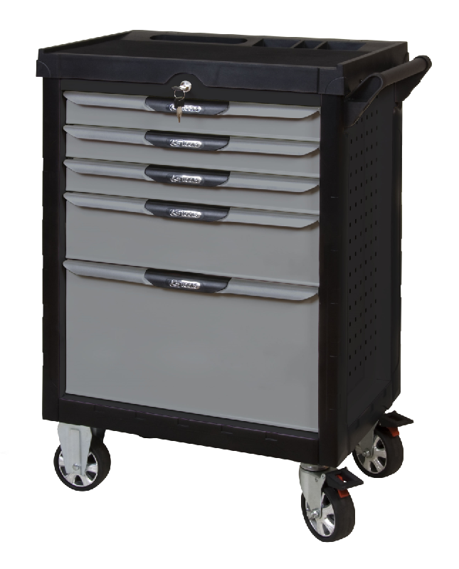 KSTOOLS - Servante Pearl Line noire et grise, 5 tiroirs - ouverture totale et centralisée - 816.0005_0