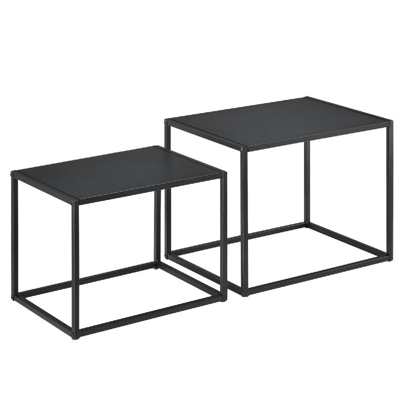 LOT DE 2 TABLES BASSES RECTANGULAIRES EN MÉTAL NOIR 03_0005782/2_0